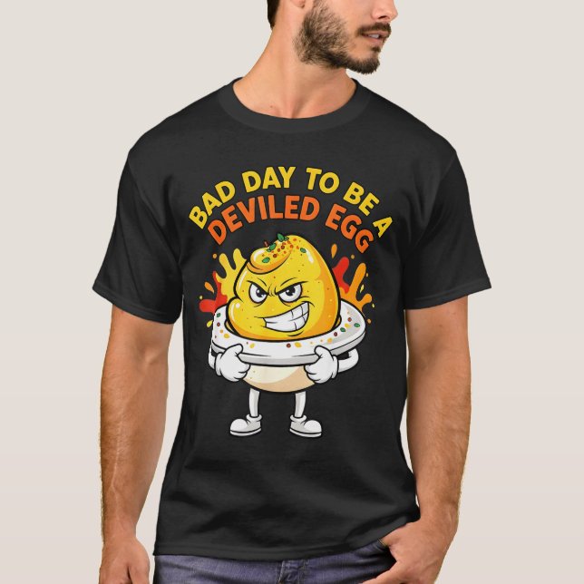 Bad Day To Be A Deviled Egg Funny Thanksgiving Din T Shirt (Framsida)