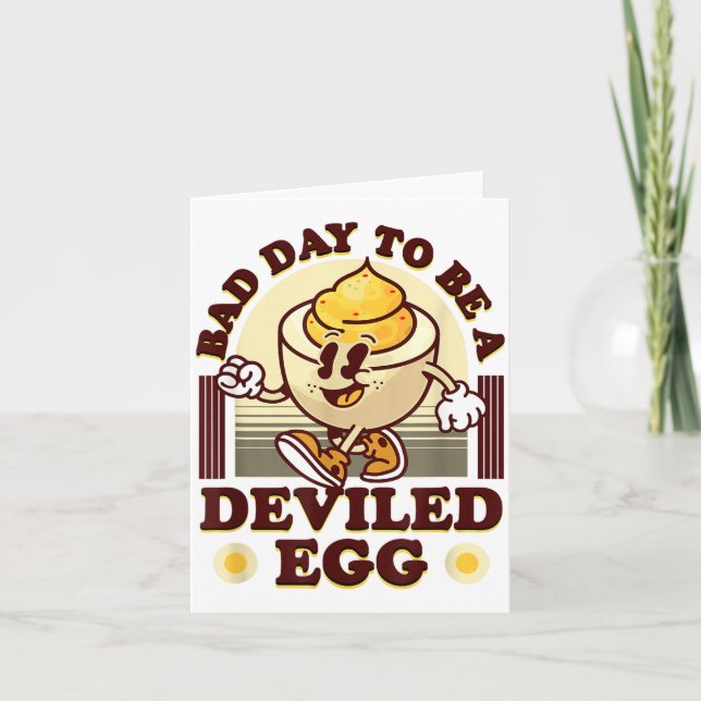 Bad Day To Be A Deviled Egg Funny Thanksgiving Egg Kort (Framsida)