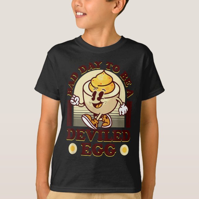 Bad Day To Be A Deviled Egg Funny Thanksgiving Egg T Shirt (Framsida)