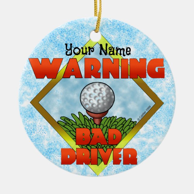 Bad Driver Golf Julgransprydnad Keramik (Framsidan)