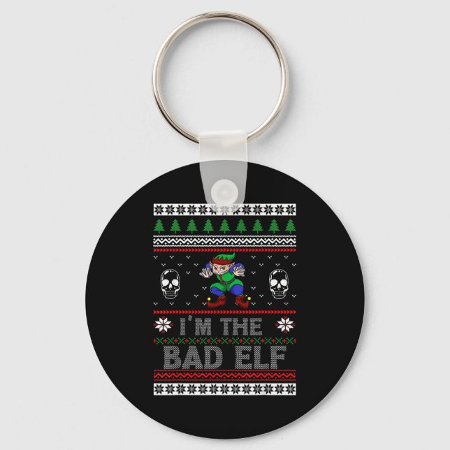 Bad Elf Ugly Christmas For Elves Lover  Nyckelring (Framsida)