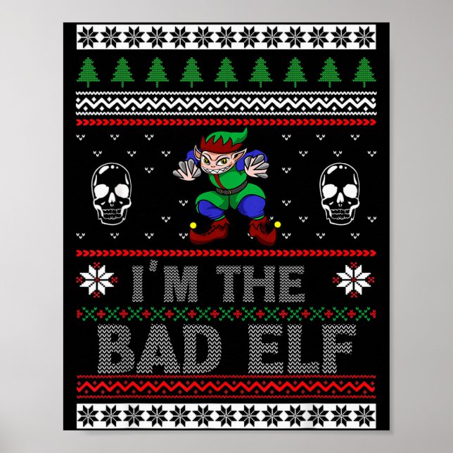Bad Elf Ugly Christmas For Elves Lover  Poster (Framsidan)