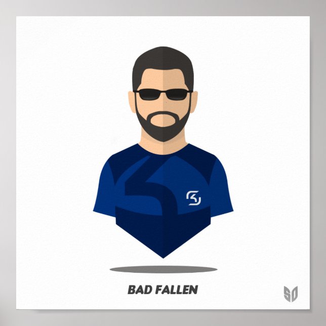 Bad Fallen Minimalis Poster (Framsidan)