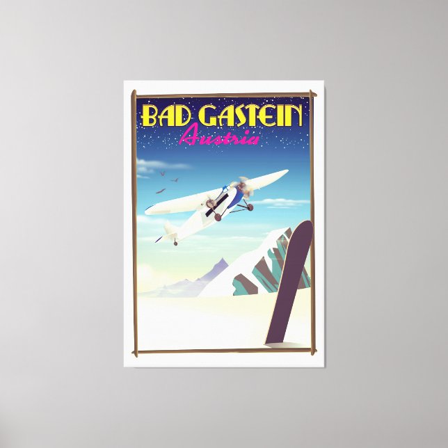 Bad Gastein Austria Snowboarding poster Canvastryck (Framsida)