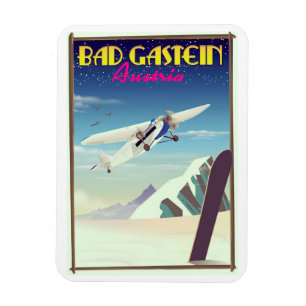 Bad Gastein Österrike Snowboardaffisch Magnet