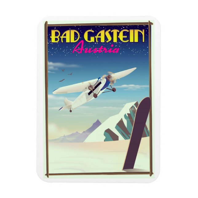 Bad Gastein Österrike Snowboardaffisch Magnet (Vertikal)