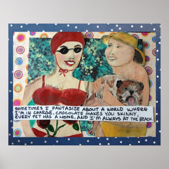 BAD GIRL ART - IBLAND FANTASISERAR JAG OM EN VÄRLD POSTER (Framsidan)