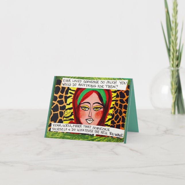 BAD GIRL ART NOTECARD KORT (Framsida)