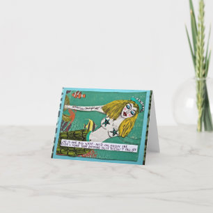 BAD GIRL ART SJÖJUNGFRU NOTECARD KORT