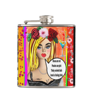 BAD GIRL FLASK-Ro är rött, våld är rosa, till Fickplunta