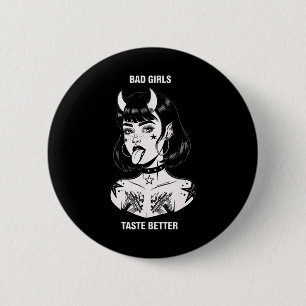 Bad Girls Taste bättre Tatto Djävulen Halloween Ma Knapp