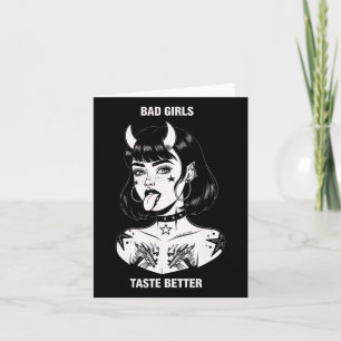 Bad Girls Taste bättre Tatto Djävulen Halloween Ma Kort