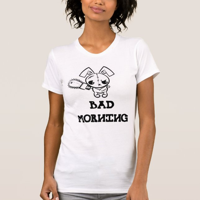 Bad God morgon Grumpy Voodoo Bunny T Shirt (Framsida)
