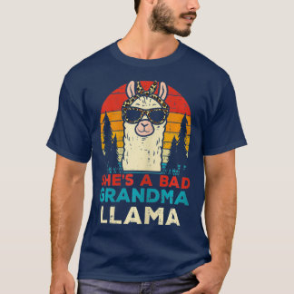 Bad Grandma Llama Retro Alpaca Mors dag Nana T Shirt