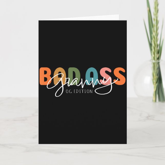 Bad Granny Original Gangster Funny Gift For Grandm Kort (Framsida)
