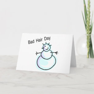 Bad Hair Day Snögubbe Helgkort