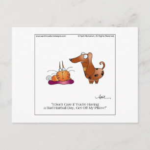 BAD HAIRBALL-vykort från april McCallum Vykort