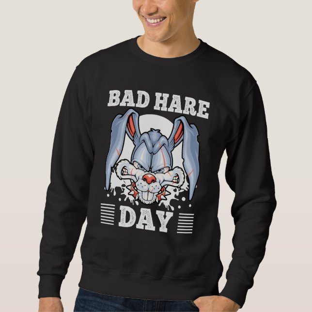 Bad Hare Day Angry Bunny Rabbits Costume Lång Ärmad Tröja (Framsida)
