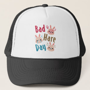 Bad Hare Day Funny Bunny Rabbit Kawaii Påsk Keps
