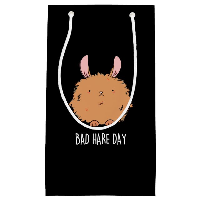Bad Hare Day Funny Rabbit Pun Mörk BG (Framsidan)