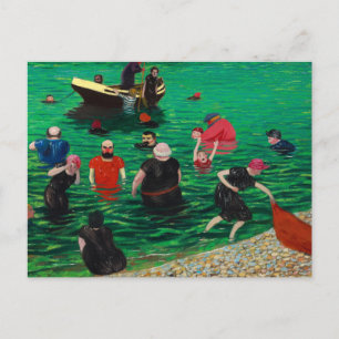 Bad i Etretat, 1899 av Felix Vallotton Vykort