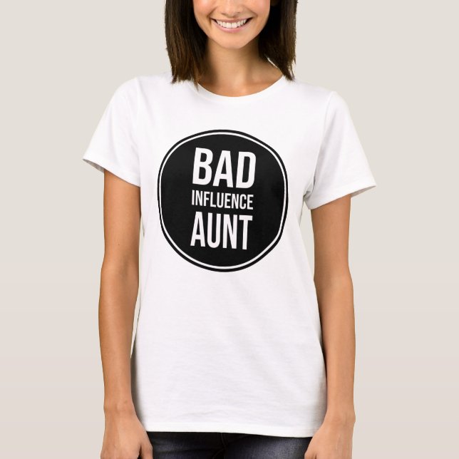 Bad Influence Moster, lustig moster design, T Shirt (Framsida)
