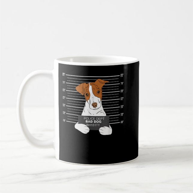 Bad Jack Russell Terrierhirt Jail Prisoner Hund Te Kaffemugg (Vänster)