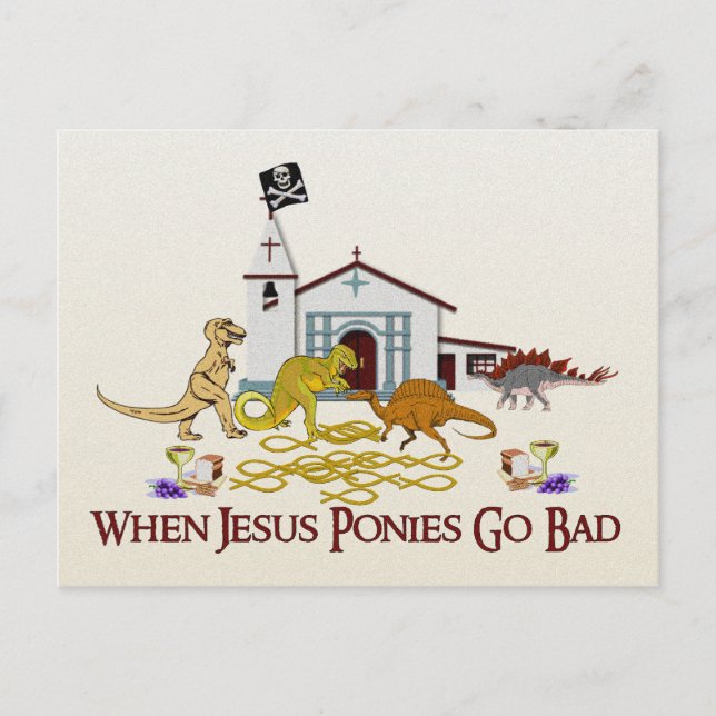 Bad Jesus Ponies Vykort (Framsida)