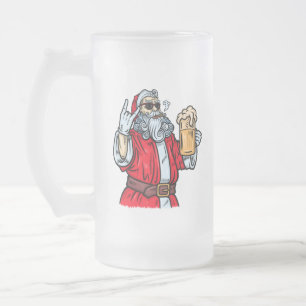 Bad Jultomten, Sten, öl och cigarar Frostat Ölglas