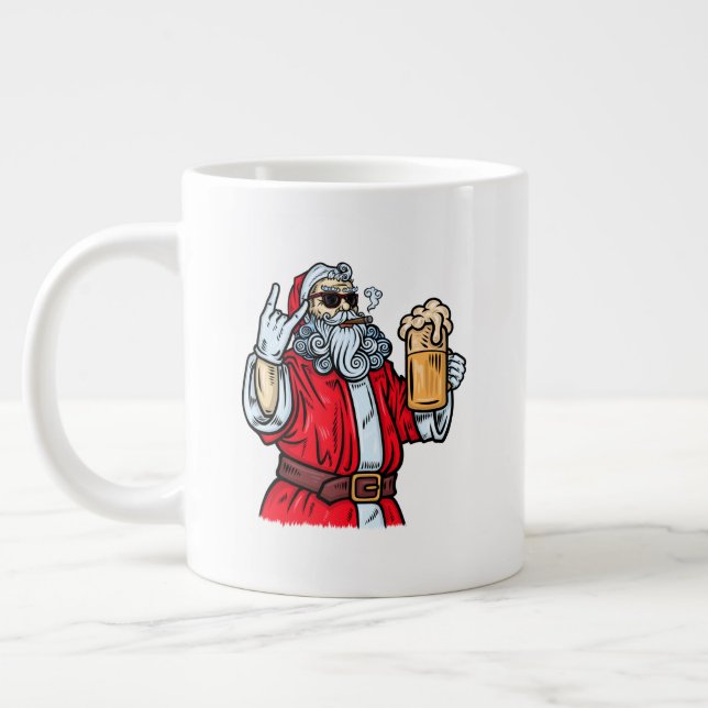 Bad Jultomten, Sten, öl och cigarar Jumbo Mugg (Vänster)