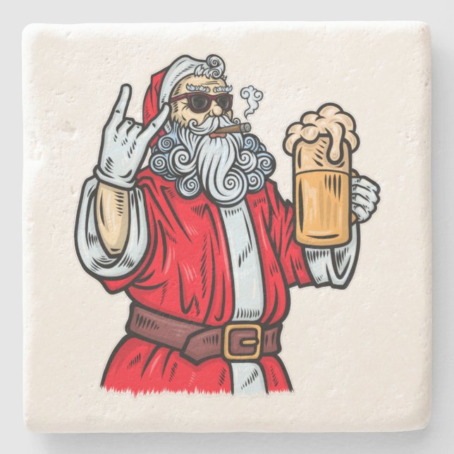 Bad Jultomten, Sten, öl och cigarar Stenunderlägg (Framsidan)