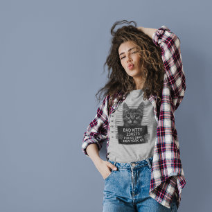 Bad Kattunge NYPD-polisen Arrest Photo Funny Gift T Shirt