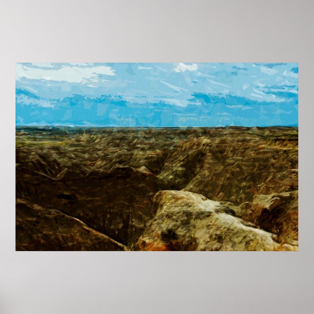 Bad Lands National Park South Dakota Abstrakt Poster (Framsidan)