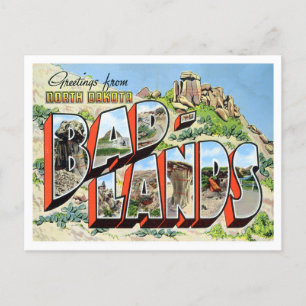 Bad Lands, North Dakota Vintage Big Brev Vykort