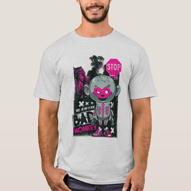 Bad Monkey Street Stil - T-Shirt (Framsida)