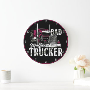 Bad Mor Trucker Lila Power Stor Klocka