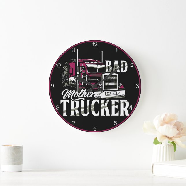 Bad Mor Trucker Lila Power Stor Klocka (Hem)