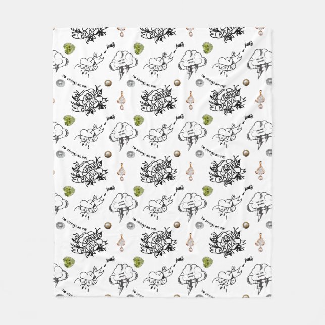 Bad och Boo-jee Gothic Halloween Fleecefilt (Framsidan)