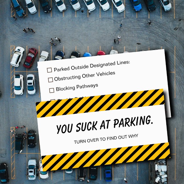 Bad Parking – You Suck at Parking Funny Car Decal  Visitkort (Skapare uppladdad)
