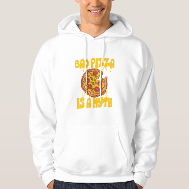 Bad Pizza är en myth Pizza Baker Pizza Älskare Ita Hoodie (Framsida)