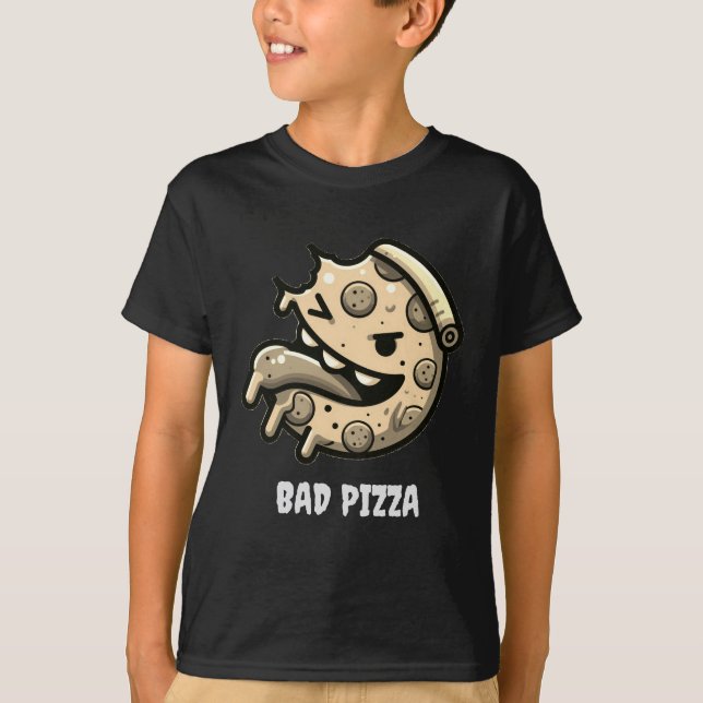 bad pizza funny food pepperoni italian t shirt (Framsida)