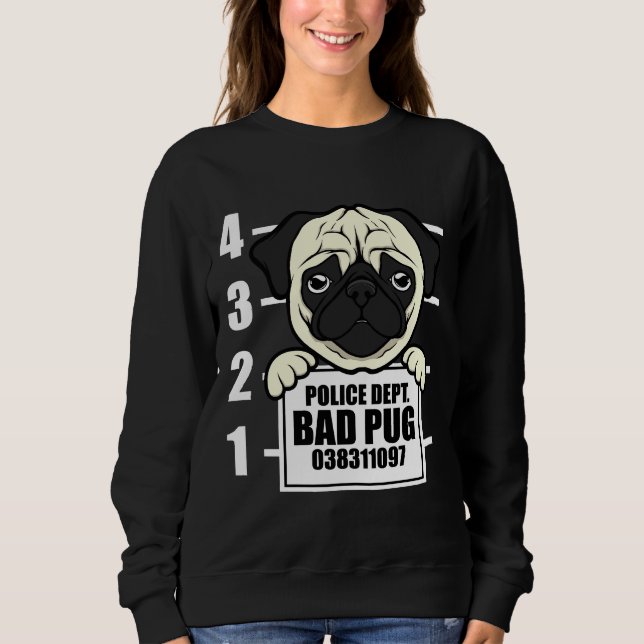 Bad Pug Cute Gift Classic T-Shirt 536 (Framsida)