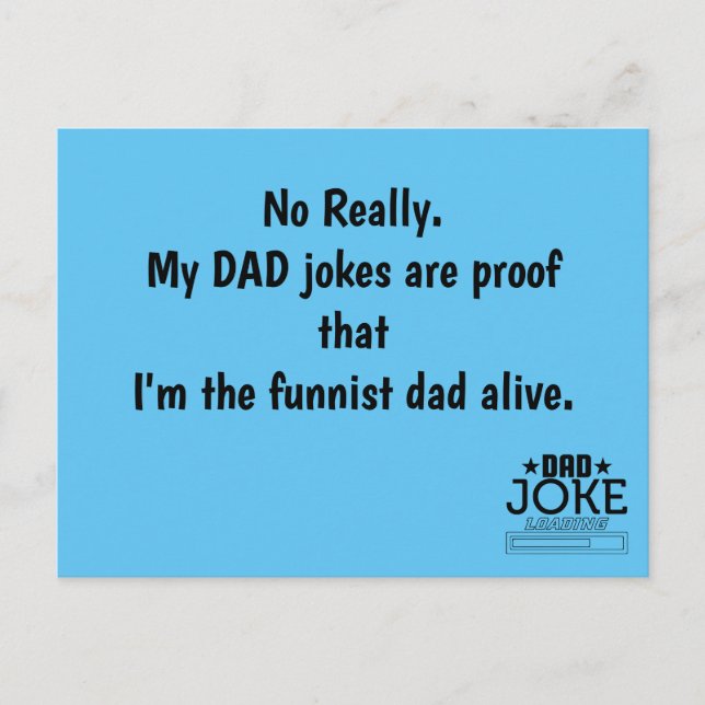Bad Pun Pappa Joke designad Vykort (Framsida)