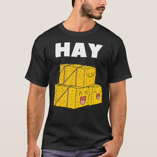 Bad Puns Tshirt Farming Joke Hej Hay Bale Funny T Shirt (Framsida)