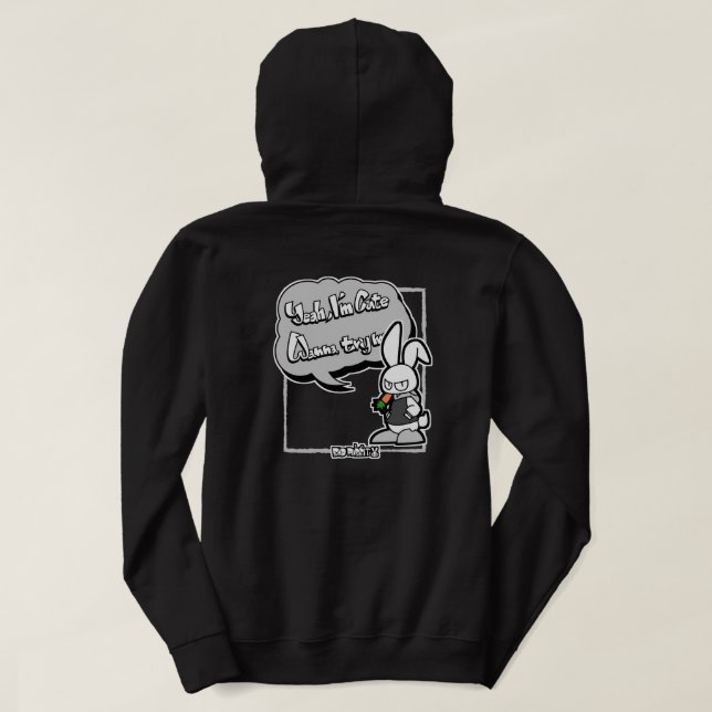 BAD RABBIT SERIES – Deadpan Bunny Attitude Tees Hoodie (Design baksida)