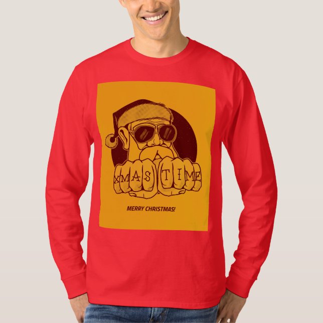 BAD SANTA GANGSTER SANTA CHRISTMAS T-SHIRTS (Framsida)