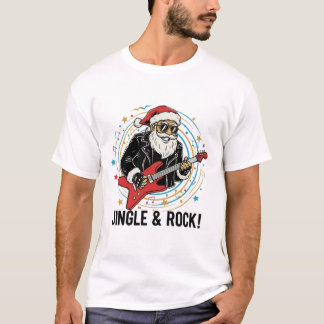 Bad Santa Rock and Roll Christmas Holiday Shirt T