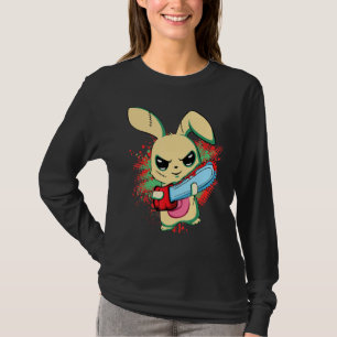Bad Scary Saw Evil Bunny, Glad påsk Söndag Horr T Shirt