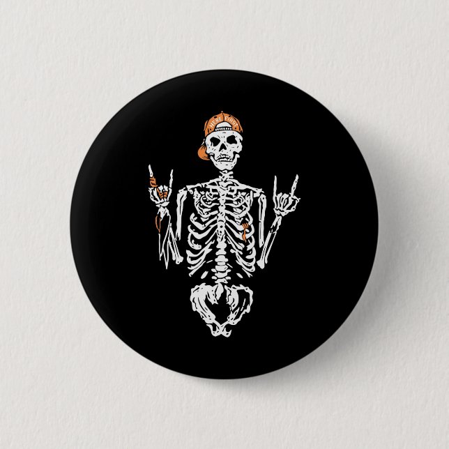 Bad Skeleton Hand Sten Summer Halloween Skull Wome Knapp (Framsida)