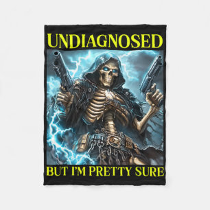 Bad Skeleton Odiagnostiserad autism Brainrot Fleecefilt
